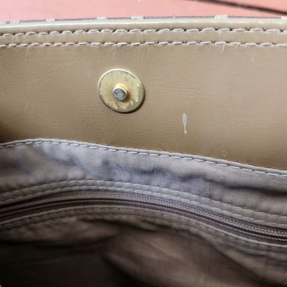 Vintage Diane von Furstenberg Tote Travel Bag Brown Lined Double Handle Purse - Picture 9 of 11